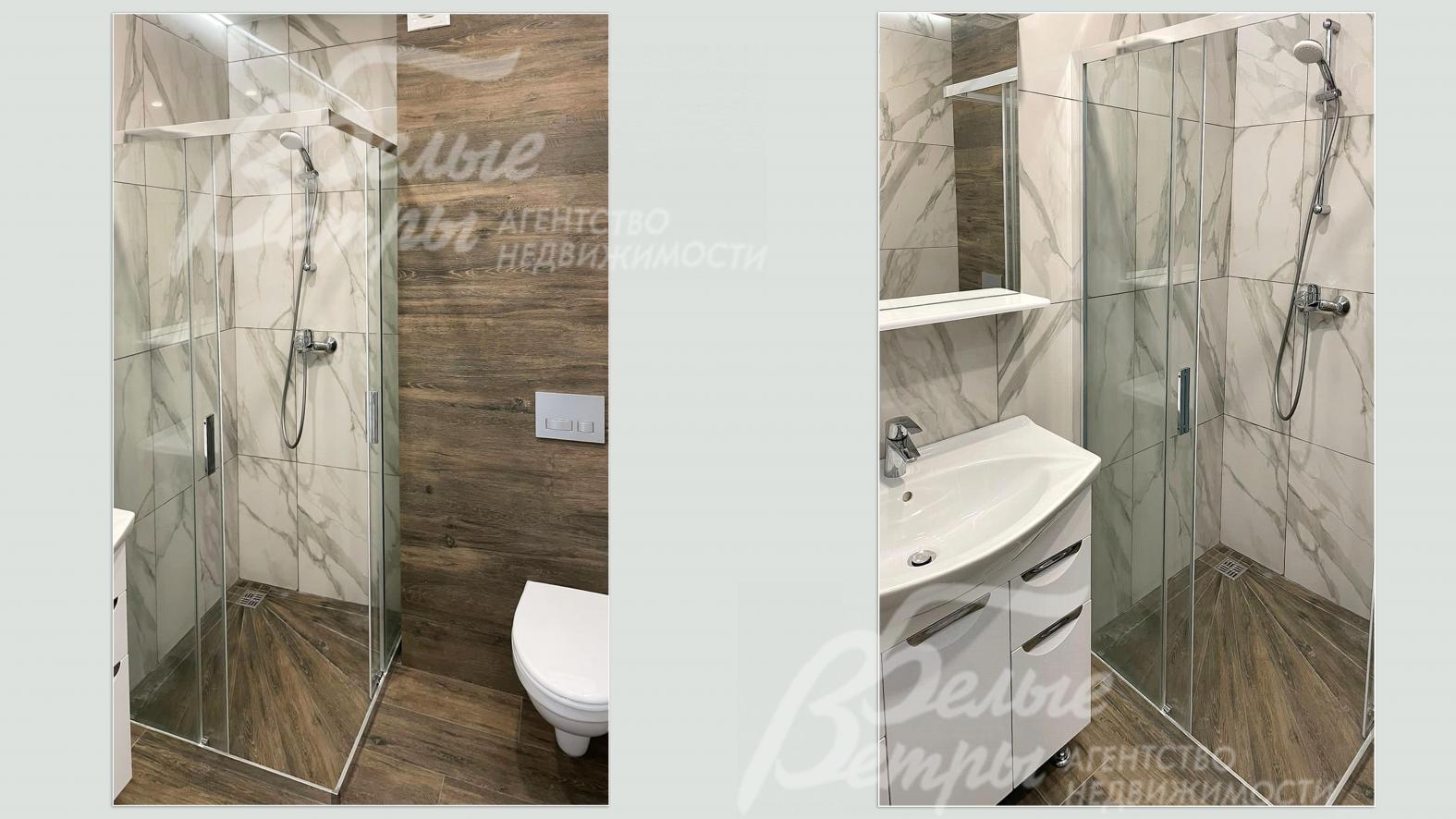 Санузлы студий оборудованы современной сантехникой, отделаны керамической плиткой