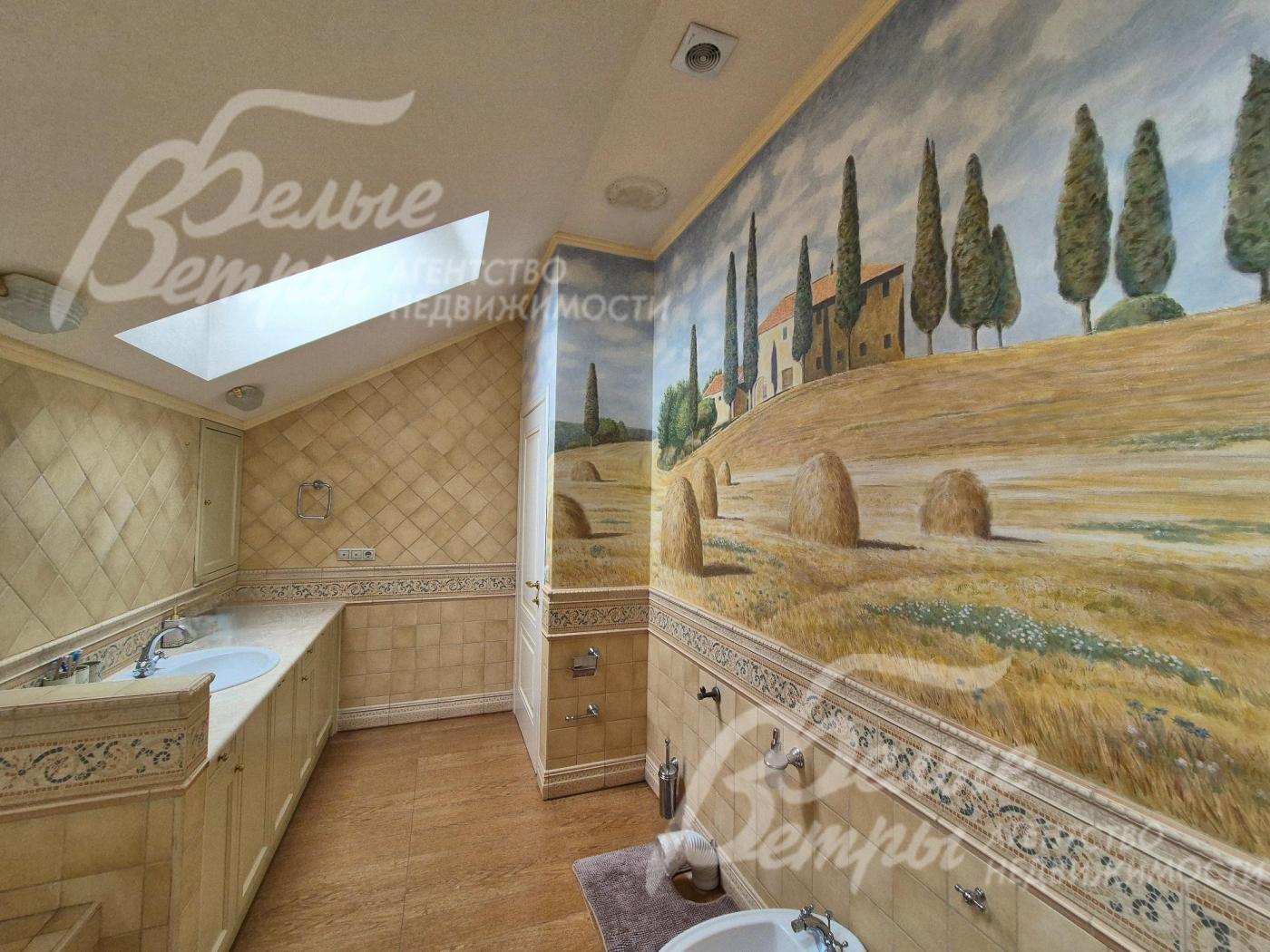 Дизайнерская художественная роспись в санузле.