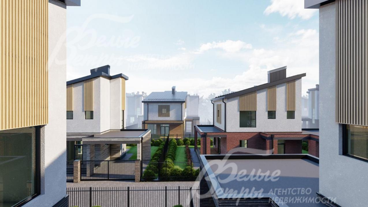 Вид на коттеджный посёлок со 2-го этажа (рендер)