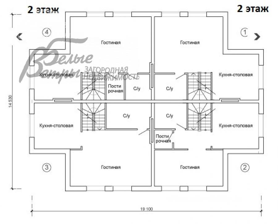 Таунхаус Чистые пруды к/п Крекшино id 404-710 планировка1