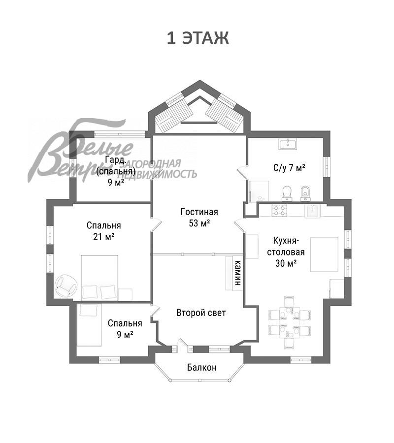 Дом Ямонтово  id 145-938 планировка1