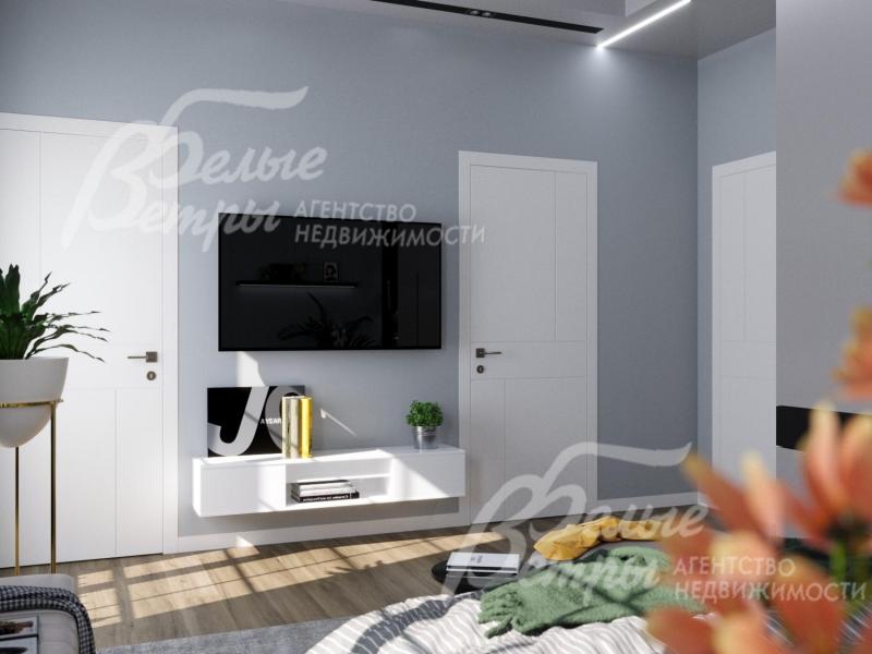 Визуализация. Мастер-спальня с гардеробной и санузлом