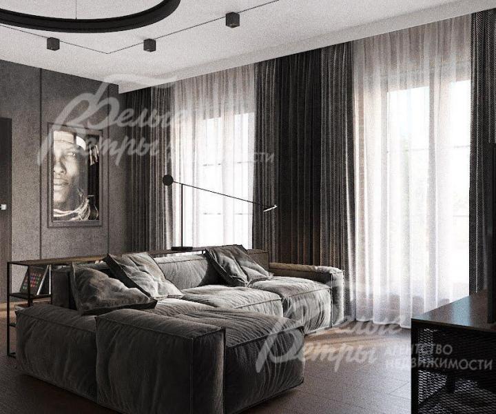 Гостиная 32 кв.м, после реконструкции (визуализация)