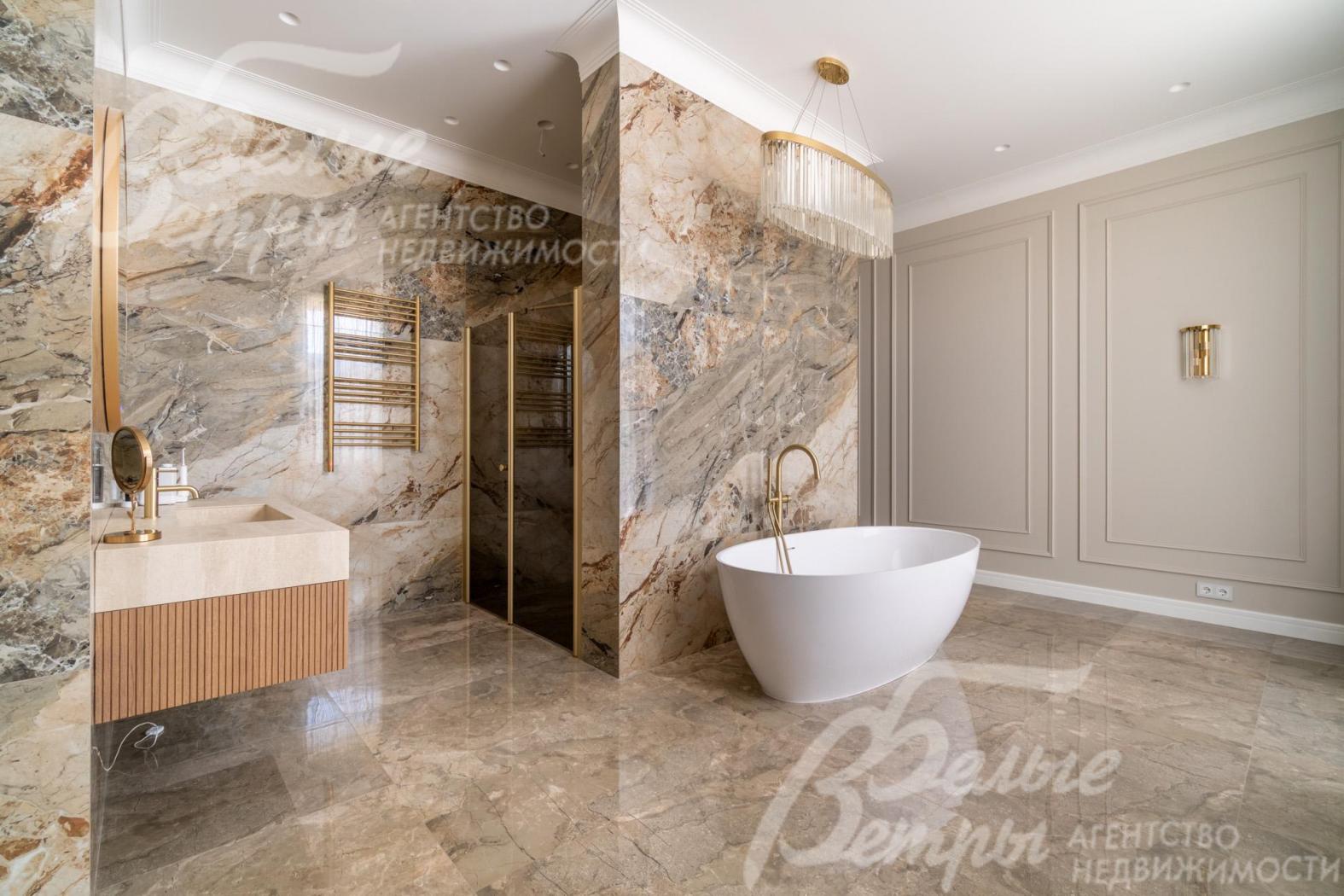 Санузел мастер-спальни 23 кв.м с ванной, душевой и выходом на балкон