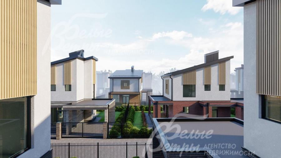 Вид на коттеджный посёлок со 2-го этажа (рендер)