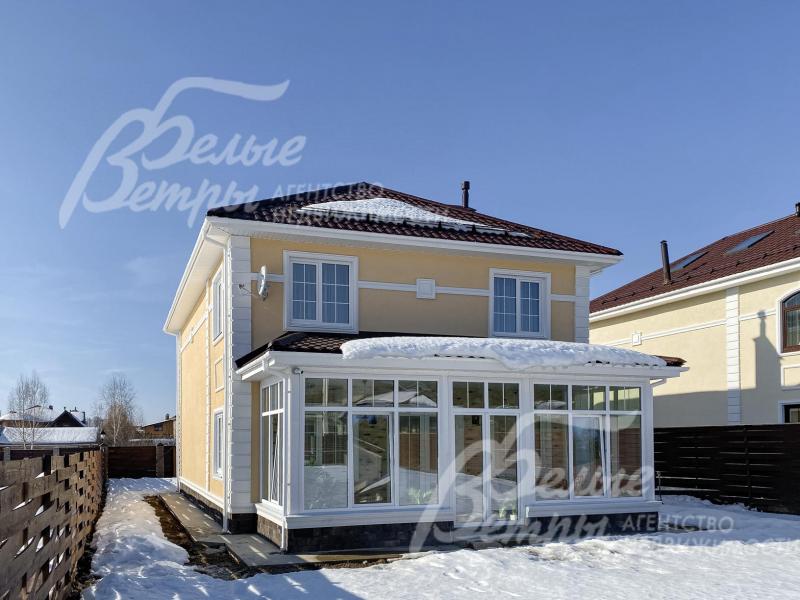 Новый коттедж под ключ на участке площадью 8 соток в охраняемом коттеджном поселке с центральными коммуникациями